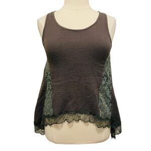 POL Gray Tank with Lace sz S